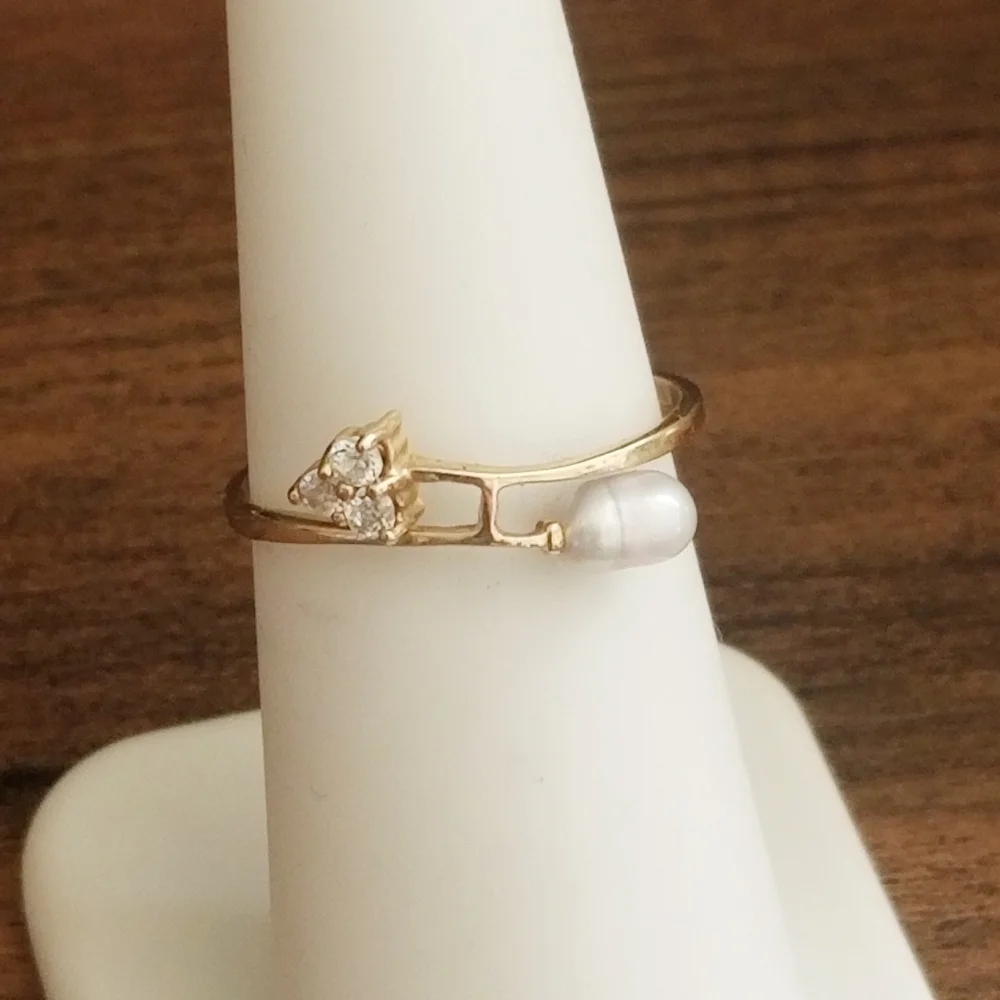 10K Gold Rice Pearl Ring - Picture 5 of 11